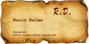Raics Dalma névjegykártya